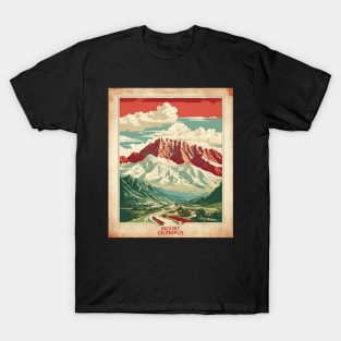 Mount Olympus Greece Tourism Vintage Poster T-Shirt